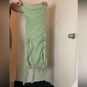 Elegant Green Ruched Dress